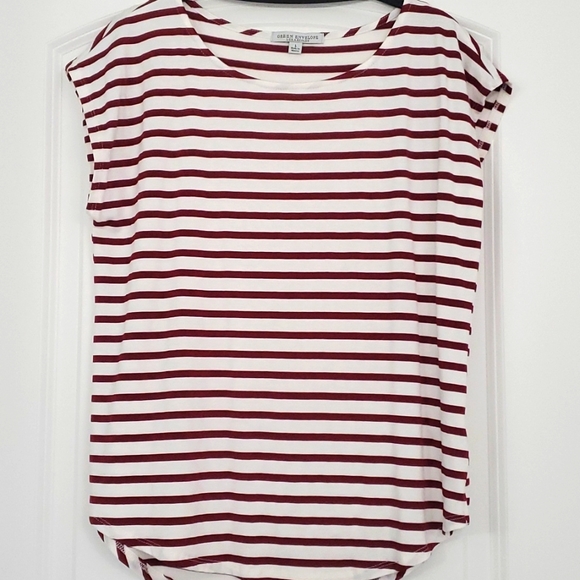 Green Envelope Tops - Cute red and white striped top by Green Envelope Los Angeles